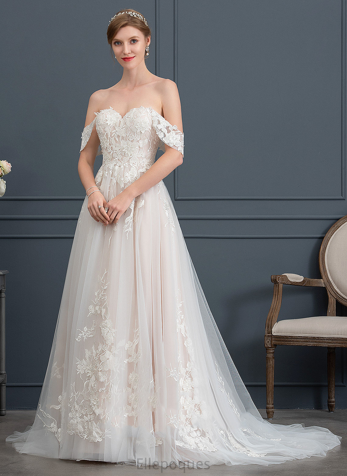 Wedding Train Lace Wedding Dresses Ball-Gown/Princess Tulle Sweep Dress Sweetheart Emerson