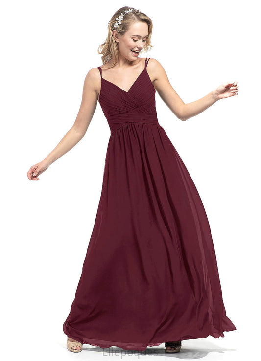 Elizabeth Spaghetti Staps Floor Length Sleeveless Natural Waist Trumpet/Mermaid Bridesmaid Dresses