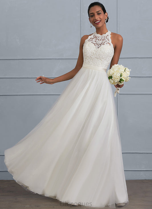 Tulle Wedding Charmeuse Dress A-Line Lace Floor-Length Wedding Dresses Undine