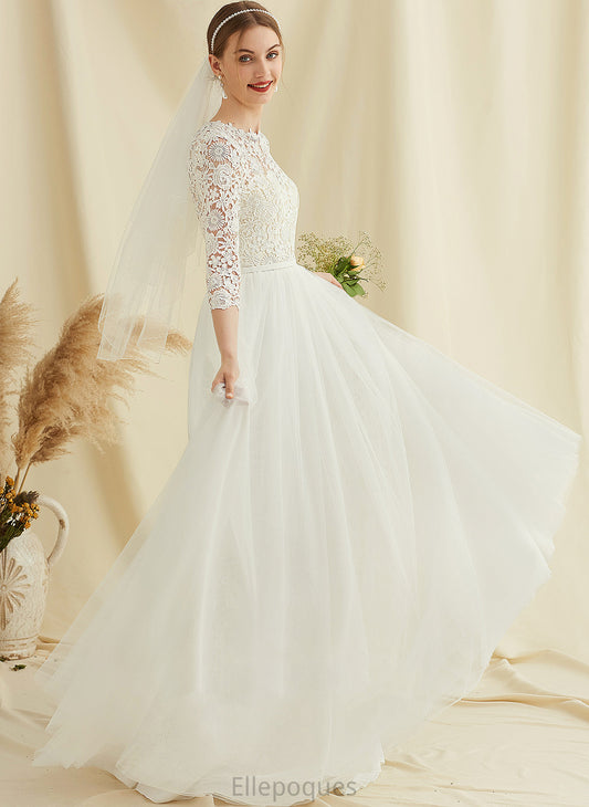 Sweep Wedding Dresses A-Line Lace Wedding Summer Tulle Train Dress