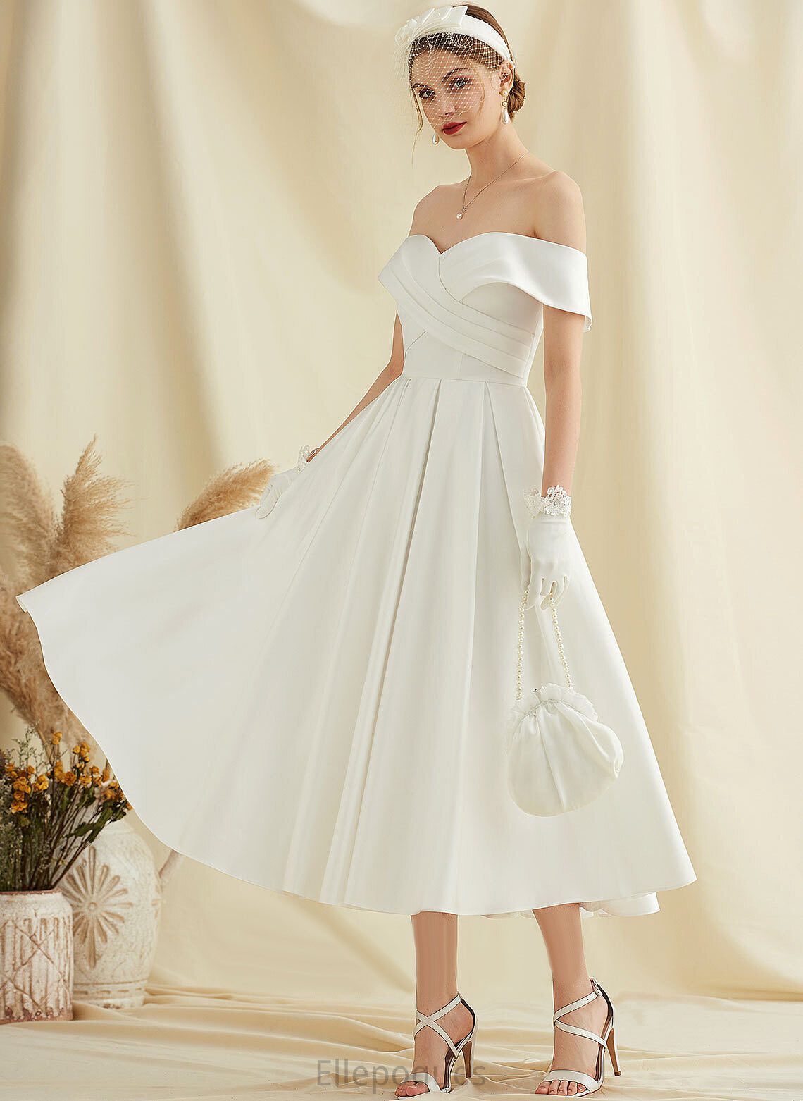Dress A-Line Annie Satin Wedding Dresses Wedding Tea-Length
