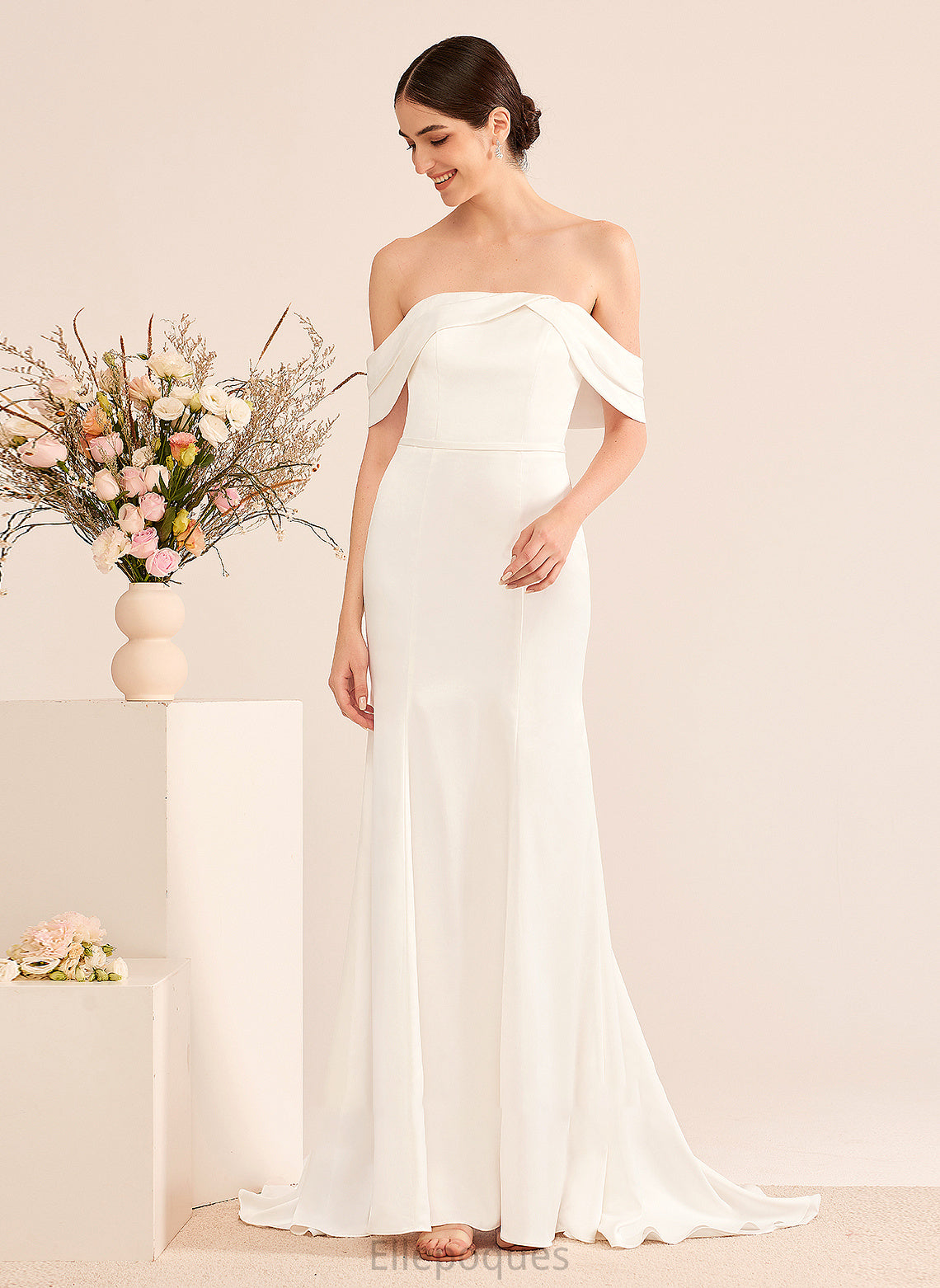 With Train Dress Wedding Dresses Off-the-Shoulder Wedding Ruffle Hazel Trumpet/Mermaid Sweep