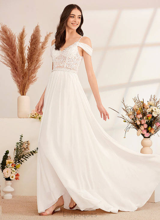 Sequins A-Line Harriet Wedding Dresses Dress Wedding Sweep With V-neck Beading Train