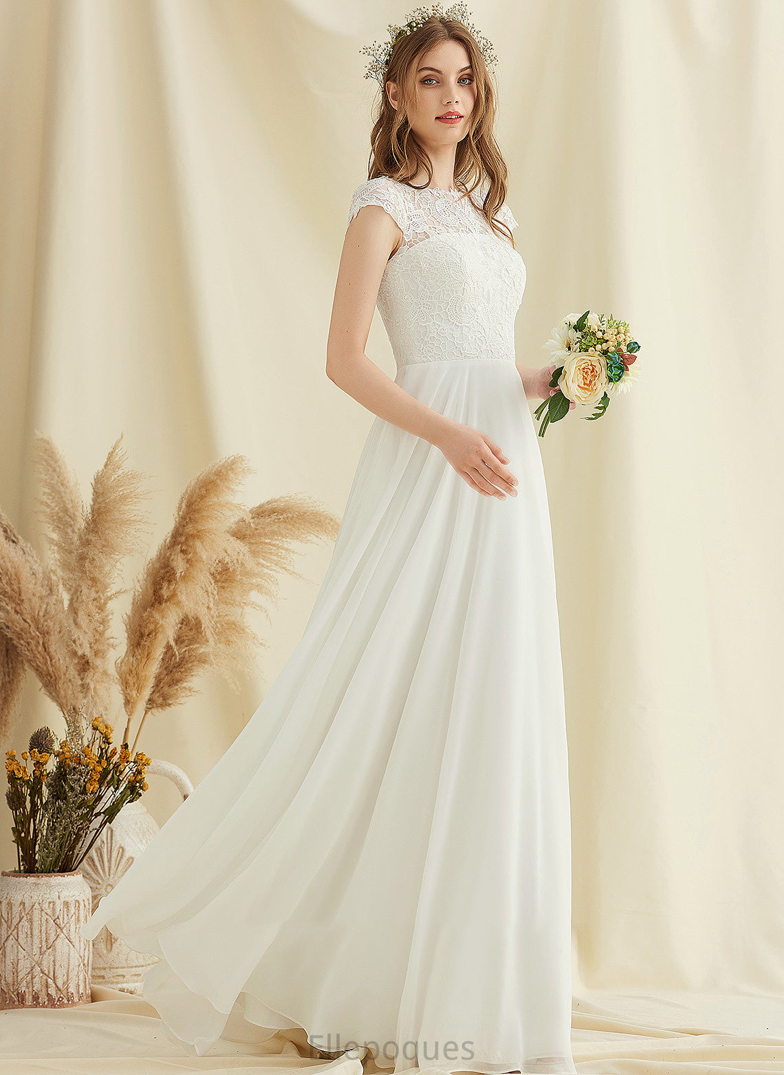 A-Line Floor-Length Wedding Wedding Dresses Sydnee Dress Lace Chiffon