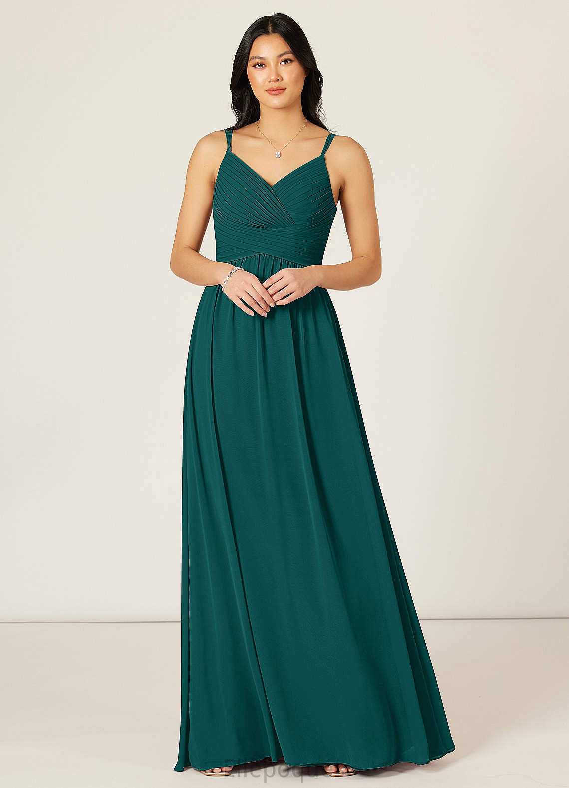 Elisa Scoop Floor Length Natural Waist Sleeveless Trumpet/Mermaid Bridesmaid Dresses