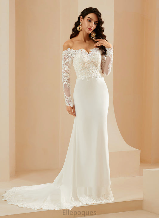 Train Dress Setlla Court Wedding Lace Off-the-Shoulder With Wedding Dresses Trumpet/Mermaid