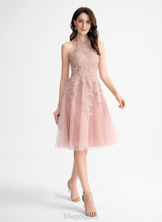 Lace Homecoming Knee-Length Neck Tulle With Kaila Dress Homecoming Dresses A-Line Scoop