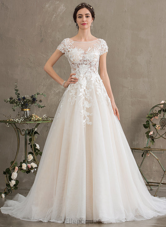 Ball-Gown/Princess Court Wedding Dresses Train Tulle Wedding Dress Jaylin Illusion