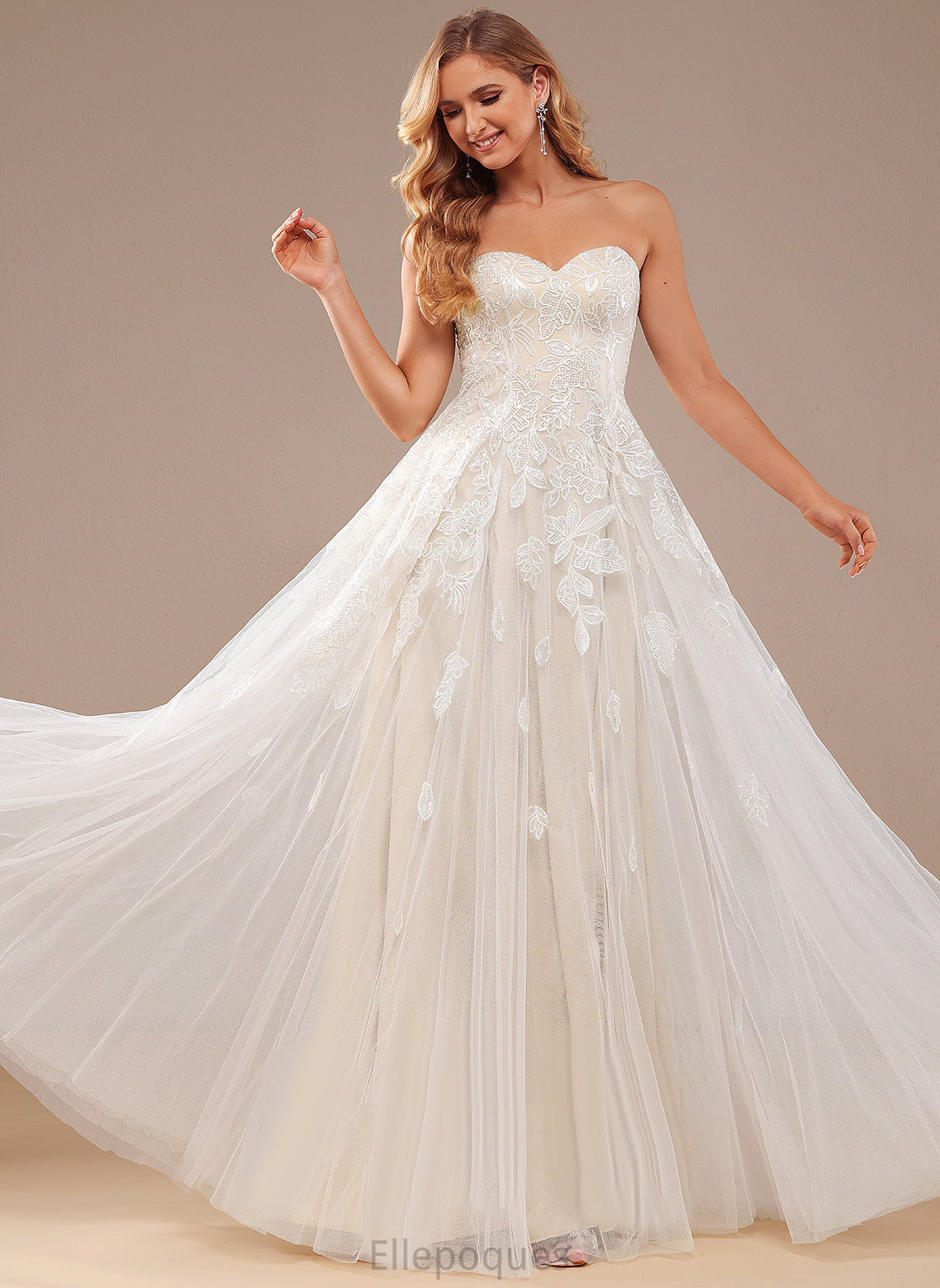 Cali With Wedding A-Line Dress Wedding Dresses Lace Sequins Floor-Length Sweetheart