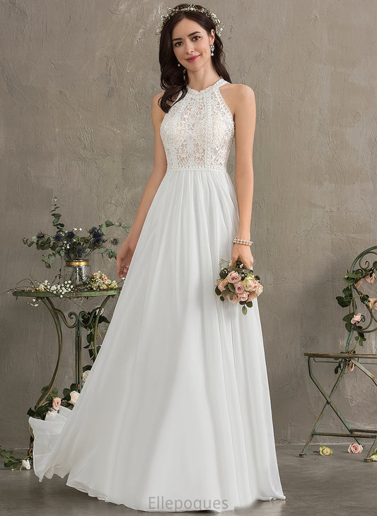 Floor-Length Alondra Lace Chiffon Wedding A-Line Wedding Dresses Dress