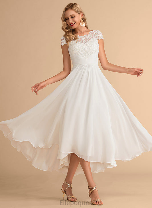 Lace Asymmetrical Harper Scoop A-Line Dress Chiffon Wedding Dresses Wedding