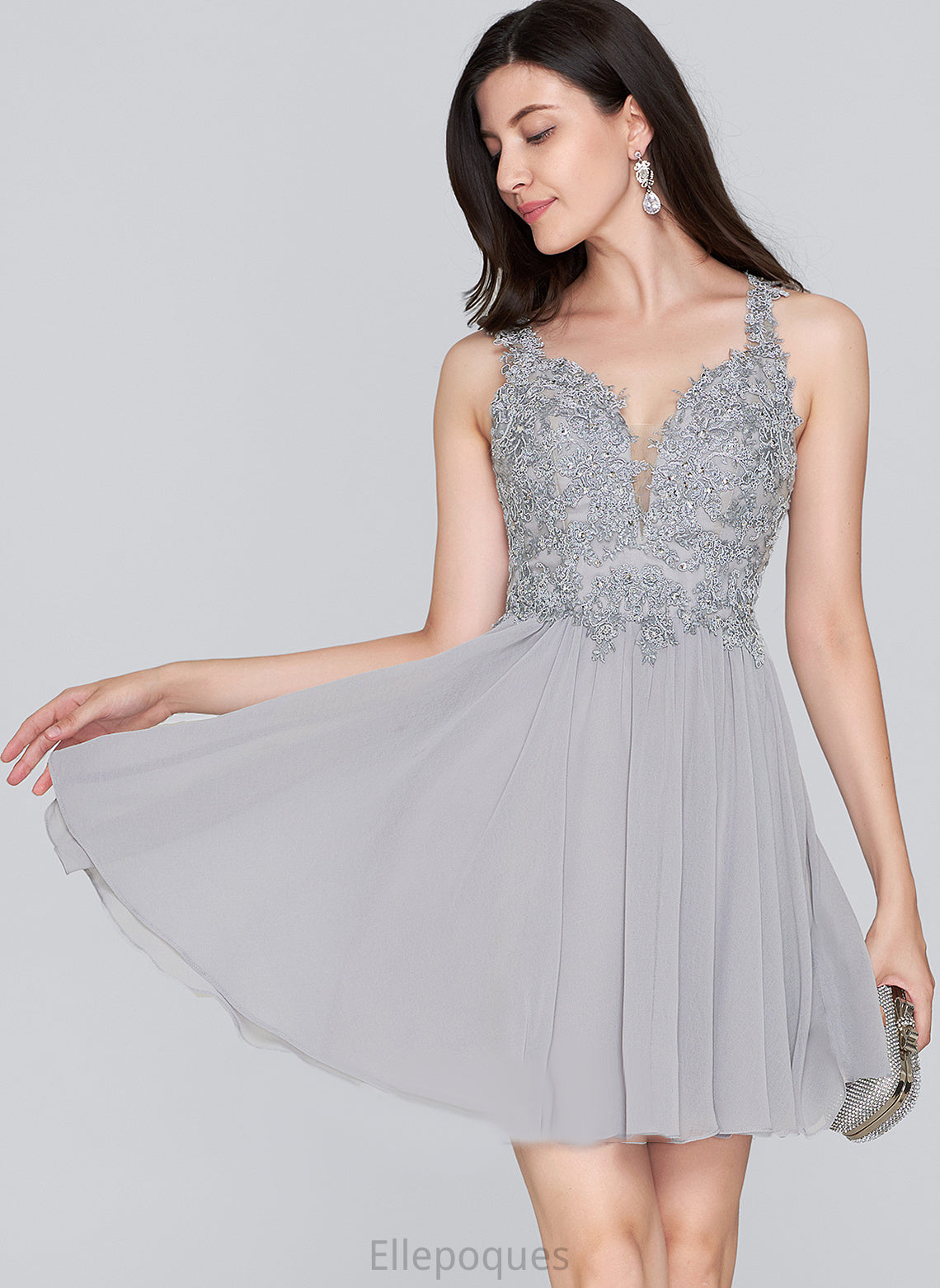 Dress Sequins Chiffon Homecoming A-Line Beading Allisson Homecoming Dresses Short/Mini Lace With Sweetheart