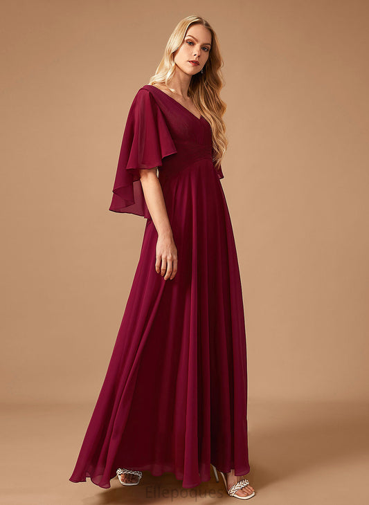 Floor-Length Embellishment A-Line Silhouette Ruffle Length Neckline Fabric V-neck Alejandra Floor Length Trumpet/Mermaid Bridesmaid Dresses