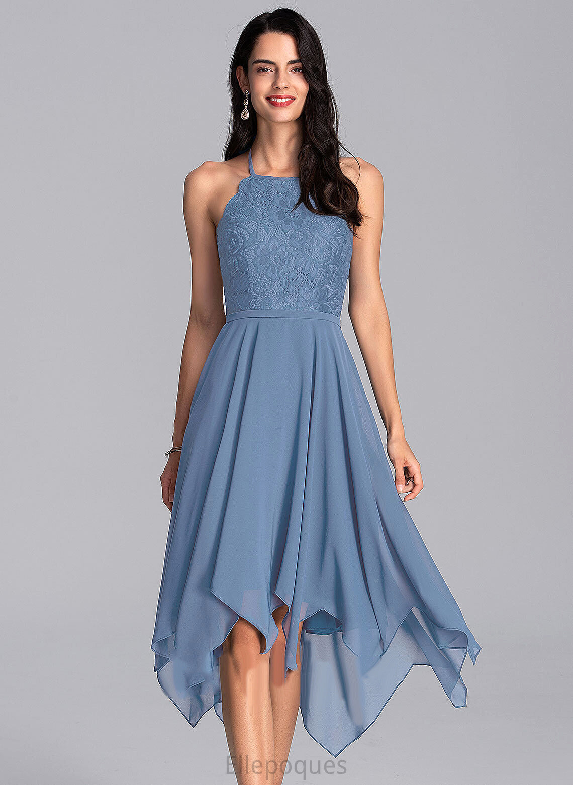 A-Line Asymmetrical Lace Homecoming Dresses Dress With Homecoming Jordin Chiffon Halter