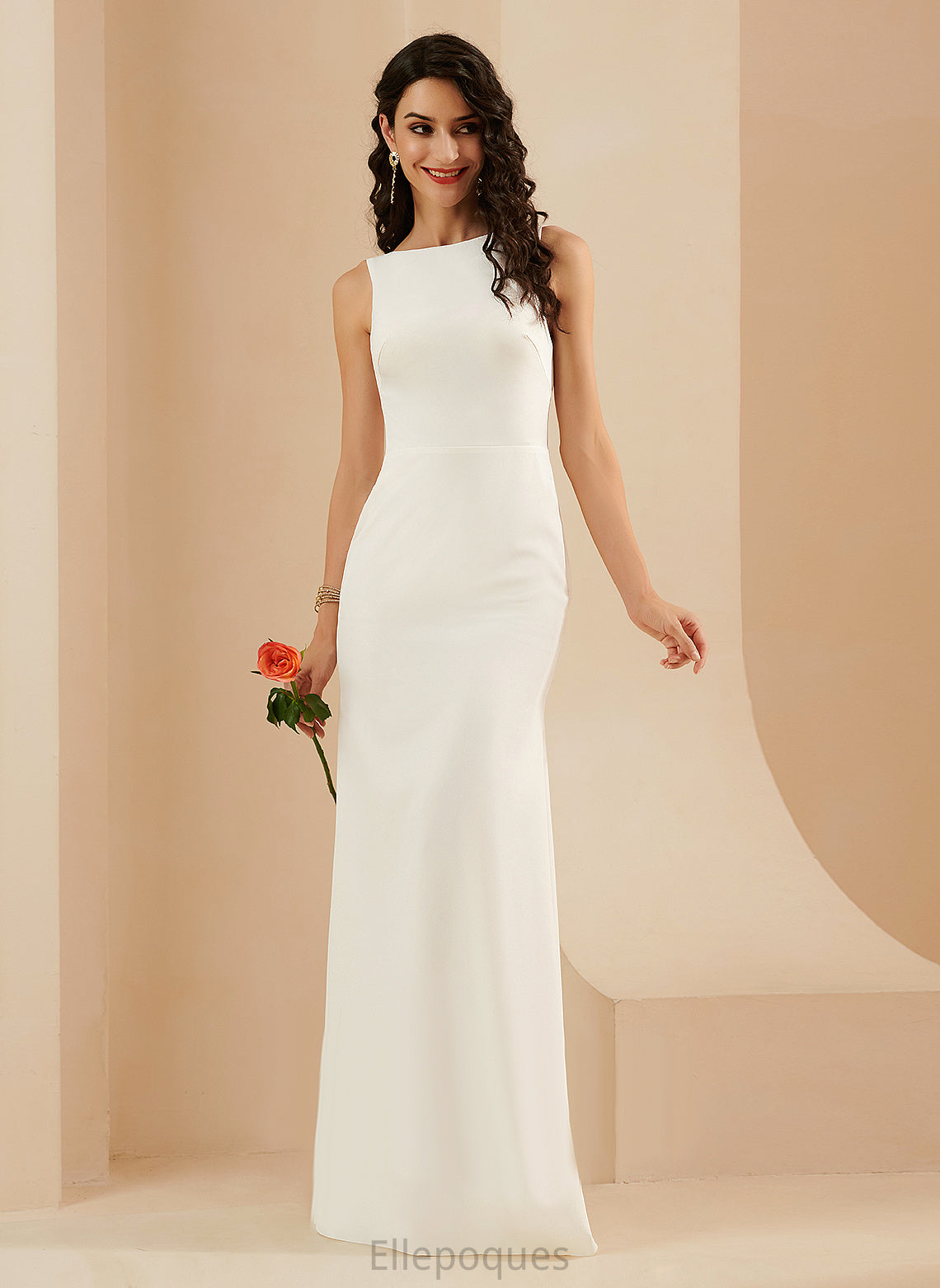 Lillian Dress Stretch Floor-Length Crepe Wedding Dresses Wedding Trumpet/Mermaid