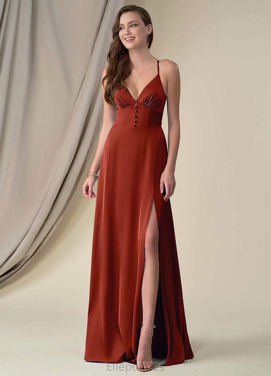 Lyric Natural Waist Spandex Sleeveless Floor Length Trumpet/Mermaid Straps Bridesmaid Dresses