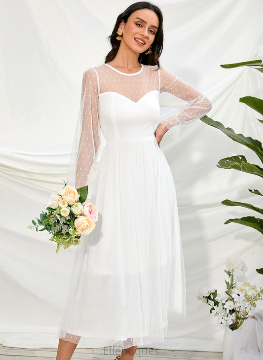 A-Line Dress Wedding Tea-Length Amya Wedding Dresses