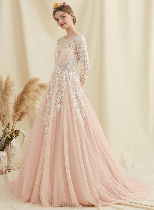 Lace Wedding Dresses Ayana Tulle Dress Scoop Neck Train Court Ball-Gown/Princess Wedding