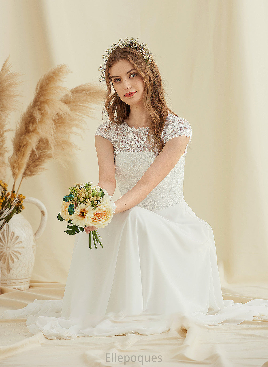 A-Line Floor-Length Wedding Wedding Dresses Sydnee Dress Lace Chiffon