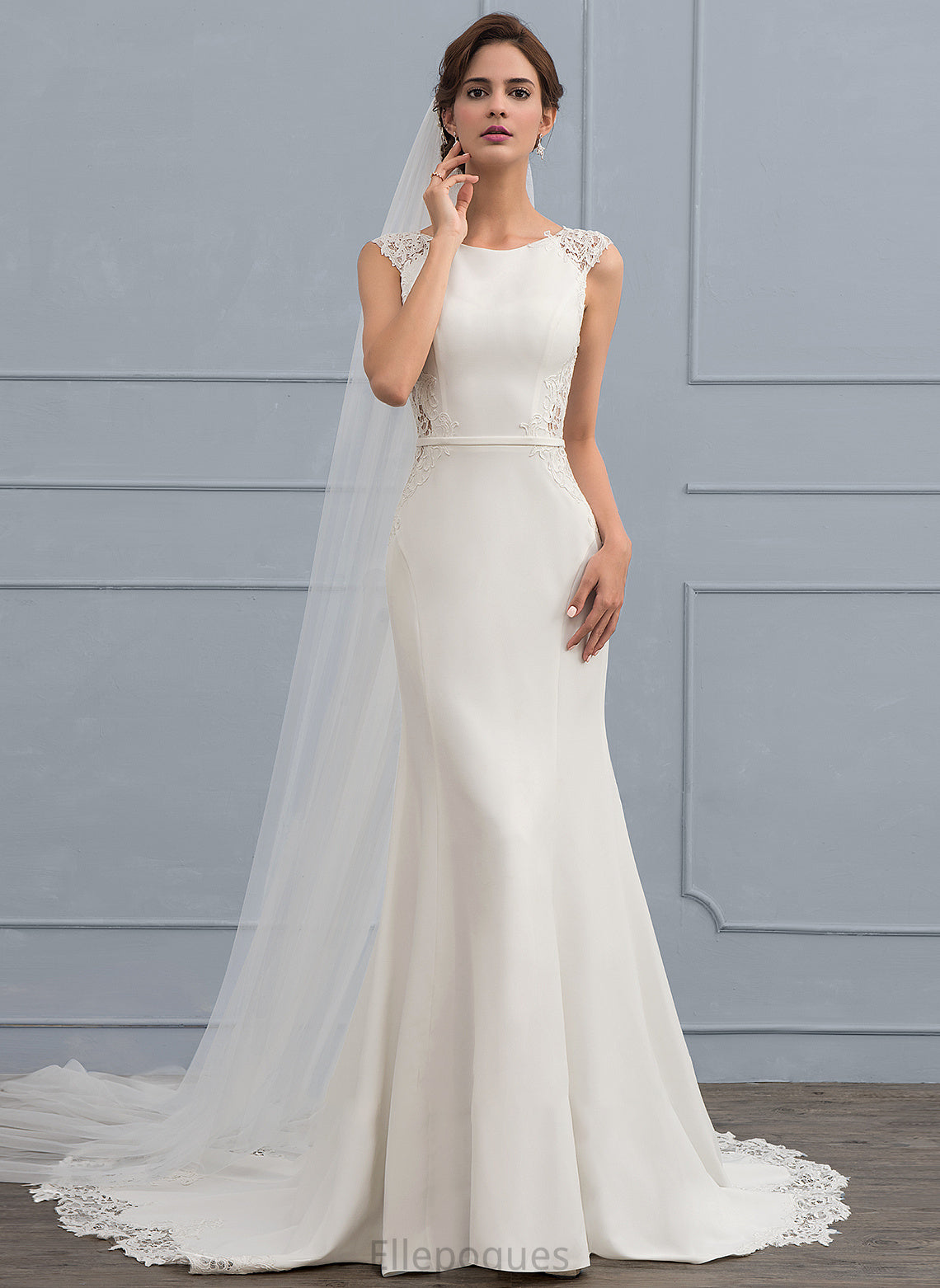 Dress Crepe Trumpet/Mermaid Court Stretch Wedding Train Zoe Wedding Dresses