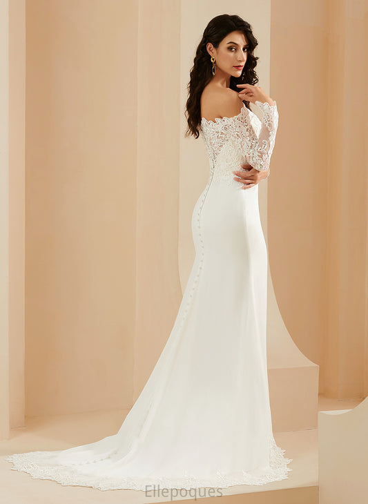 Train Dress Setlla Court Wedding Lace Off-the-Shoulder With Wedding Dresses Trumpet/Mermaid