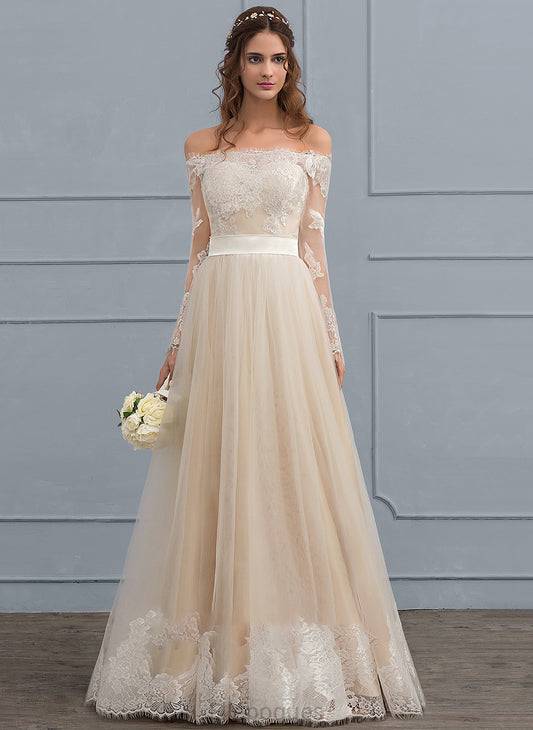 Wedding Ansley Lace Dress Floor-Length Wedding Dresses Tulle A-Line