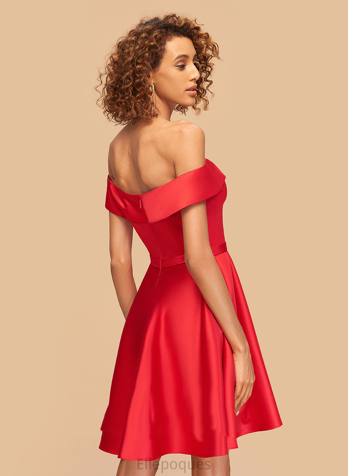 Homecoming Dresses Dress Homecoming Off-the-Shoulder Short/Mini Satin A-Line Armani