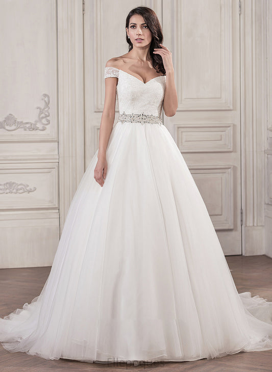 Dress Cathedral Erica Wedding Dresses Ball-Gown/Princess Train Wedding Tulle With Beading Sequins