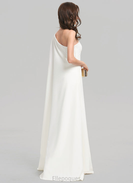 Stretch One-Shoulder Wedding Dresses Wedding Crepe Dress Nyasia Floor-Length Sheath/Column