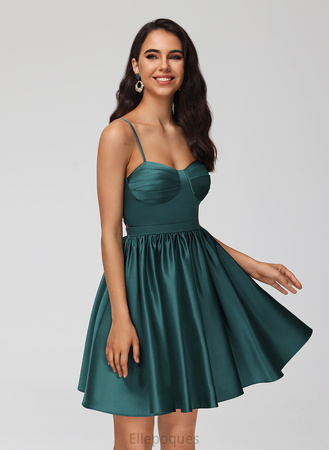 Short/Mini Ryan Homecoming Dresses Pockets With Dress Sweetheart Homecoming Satin A-Line