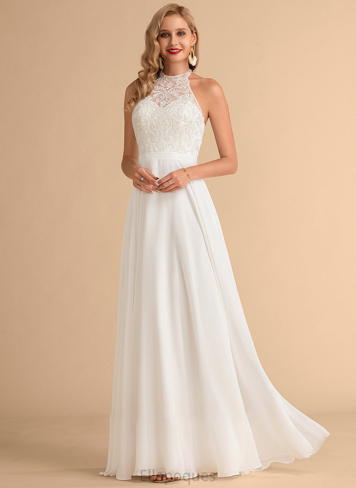 Chiffon Floor-Length Wedding Dresses Damaris Dress Wedding A-Line High Neck