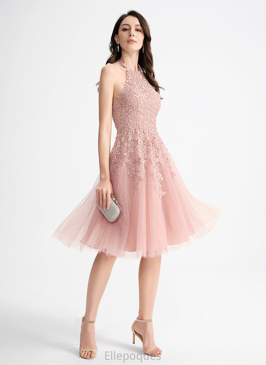 Lace Homecoming Knee-Length Neck Tulle With Kaila Dress Homecoming Dresses A-Line Scoop