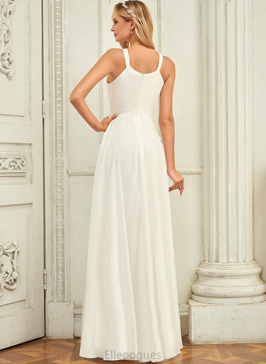 A-Line Scoop Wedding Dresses Arianna Wedding Dress Floor-Length Chiffon