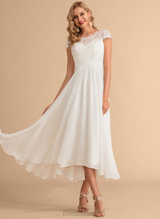 Lace Asymmetrical Harper Scoop A-Line Dress Chiffon Wedding Dresses Wedding