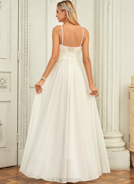 Floor-Length Alannah Scoop Lace A-Line Chiffon Wedding Dress Wedding Dresses