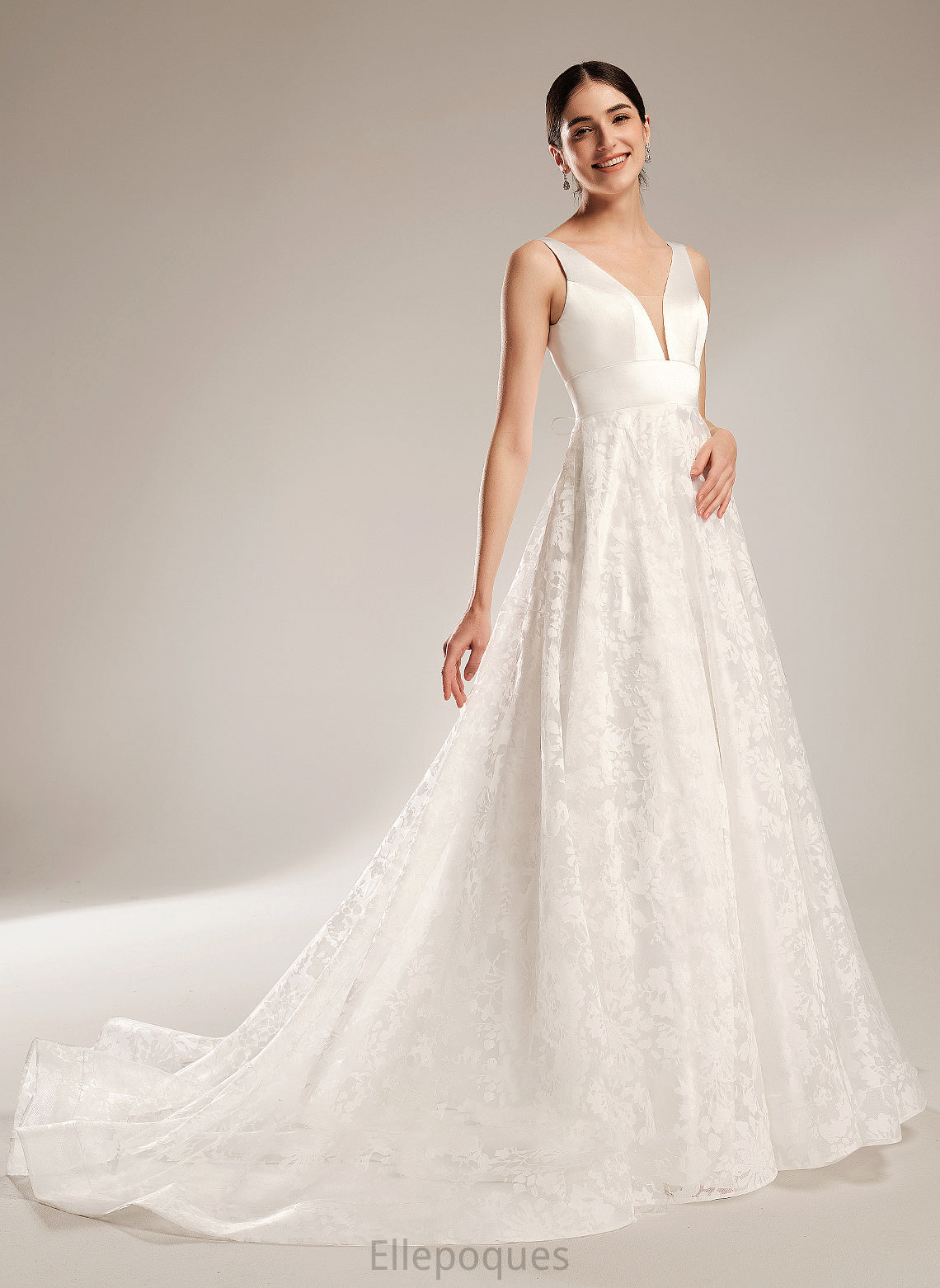 Shayna Dress V-neck Chapel Wedding Train Ball-Gown/Princess Wedding Dresses