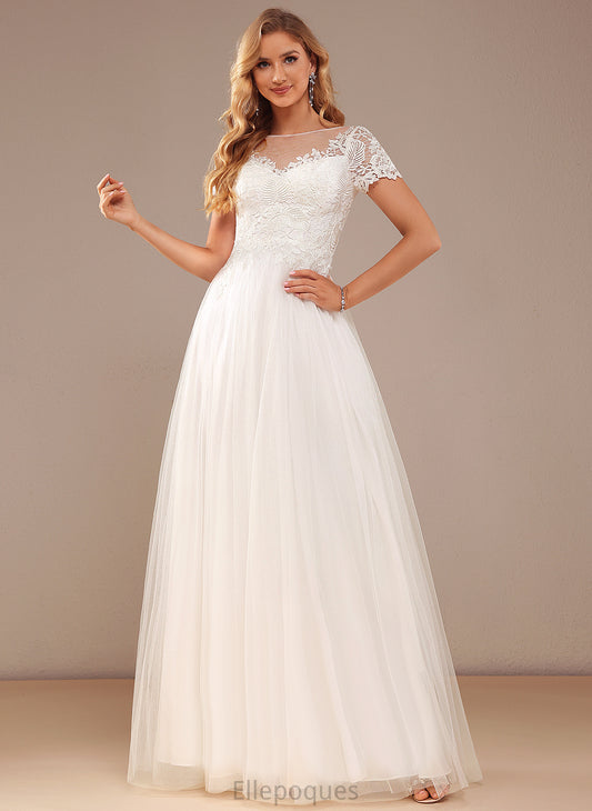 Dress Wedding Dresses Kamari A-Line Scoop Floor-Length Lace Lace With Tulle Wedding Neck