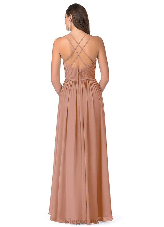 Wendy Floor Length Satin Sleeveless Spaghetti Staps Natural Waist Trumpet/Mermaid Bridesmaid Dresses