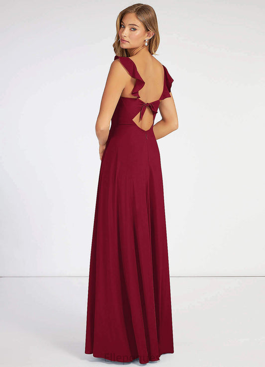 Perla V-Neck Natural Waist Floor Length Trumpet/Mermaid Sleeveless Bridesmaid Dresses