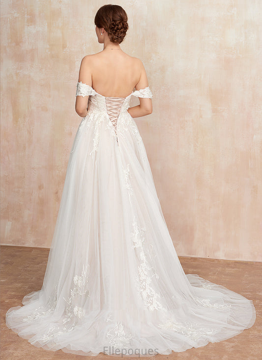 Wedding Train Lace Wedding Dresses Ball-Gown/Princess Tulle Sweep Dress Sweetheart Emerson