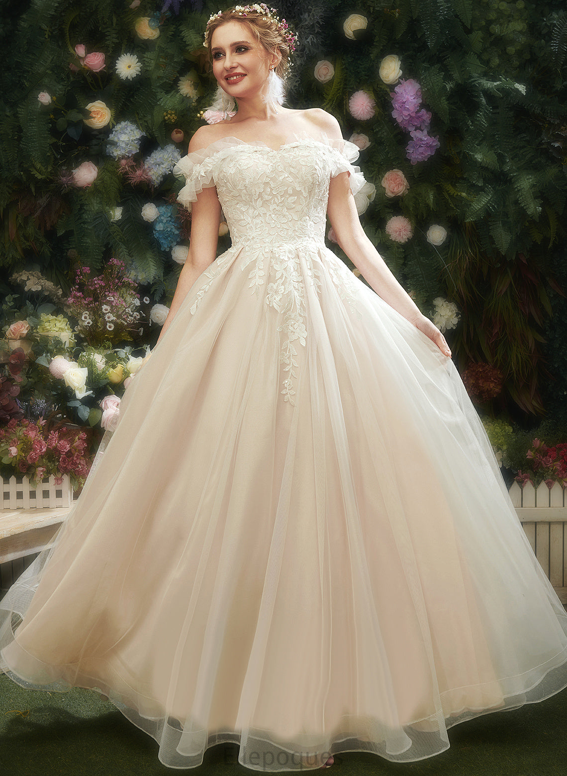 Sequins Wedding With Dress Lace A-Line Wedding Dresses Floor-Length Sweetheart Kaylen Tulle