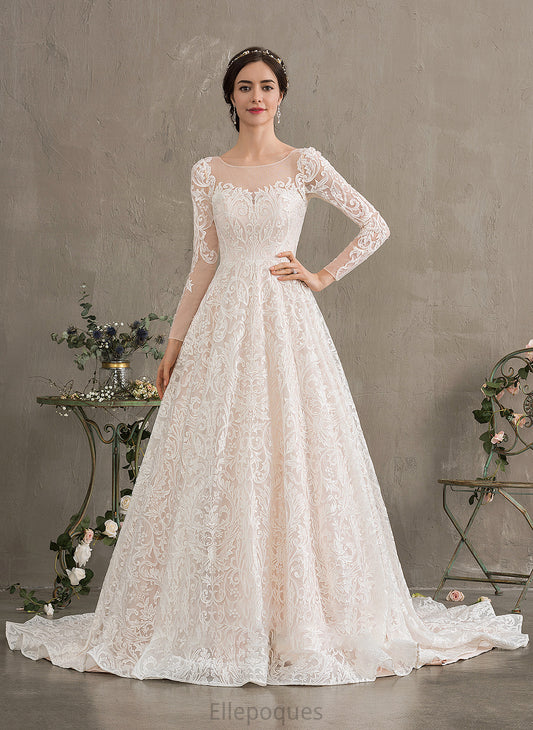 Court Illusion Train Wedding Annika Wedding Dresses Lace Ball-Gown/Princess Dress