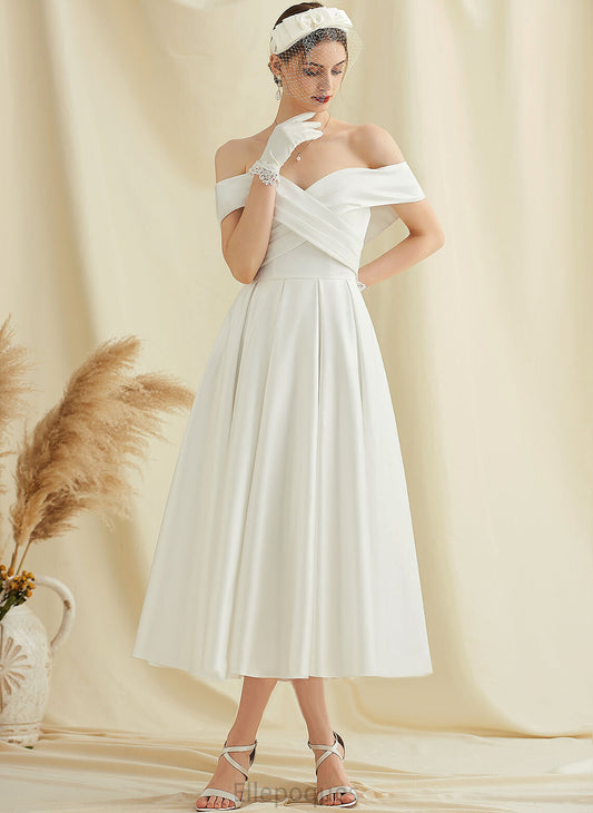 Dress A-Line Annie Satin Wedding Dresses Wedding Tea-Length