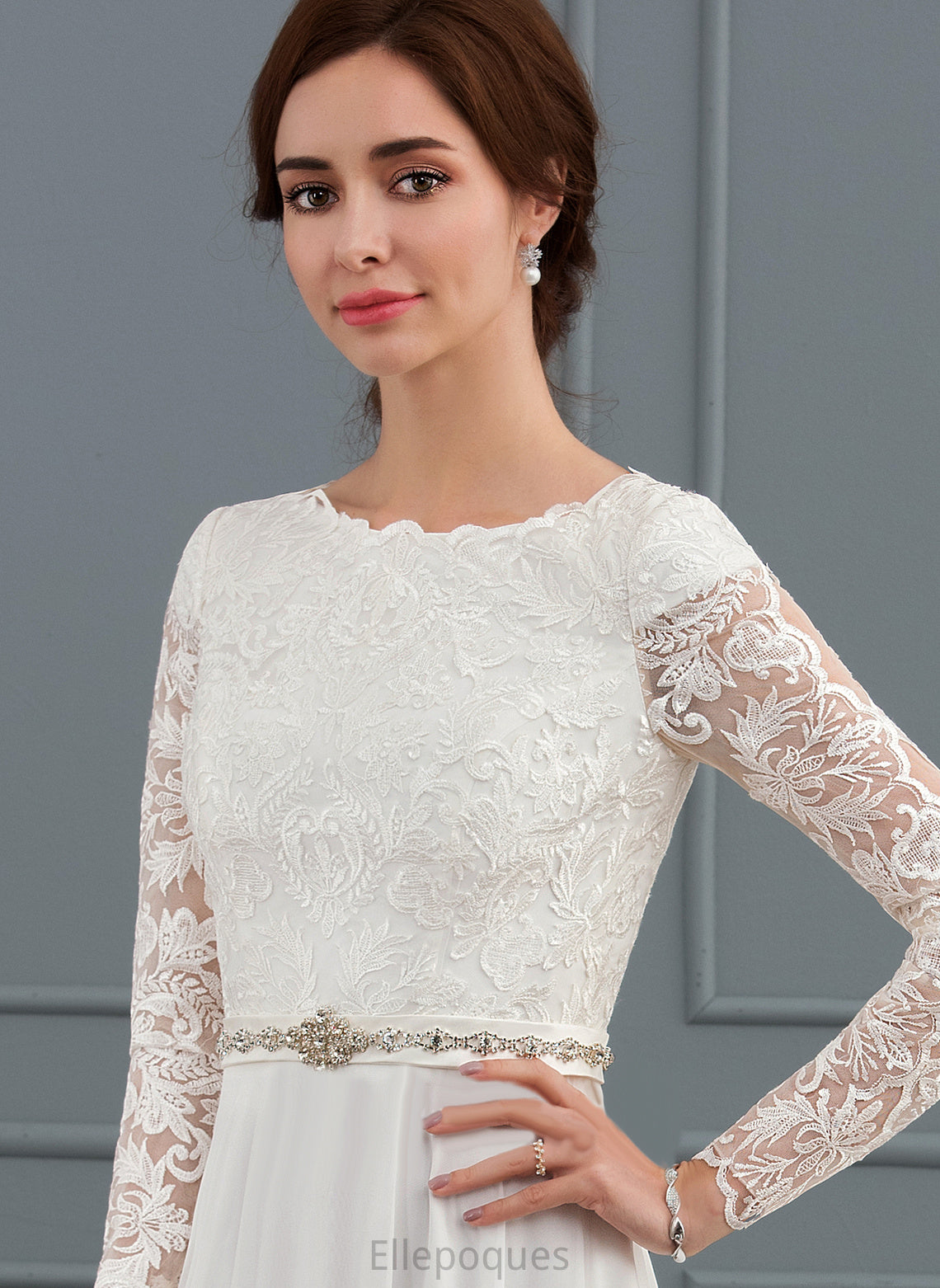 Wedding Dresses Beading A-Line Wedding Dress Lace Court With Chiffon Aryanna Train