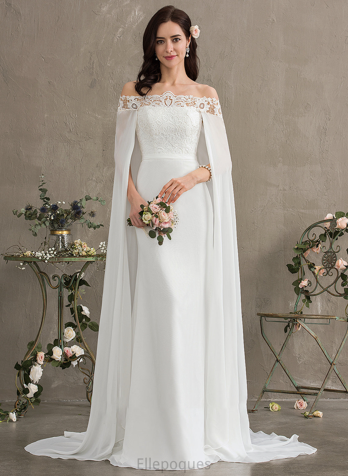 Wedding Court Marina Dress Wedding Dresses Train Chiffon Sheath/Column