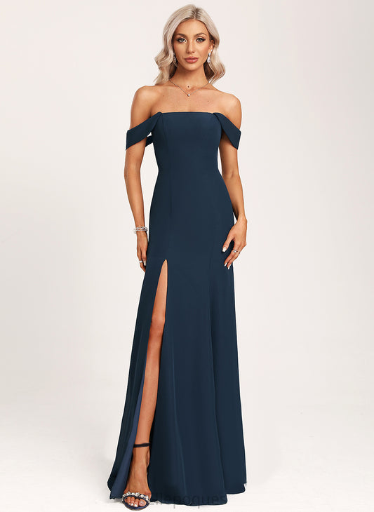 Trumpet/Mermaid Off-the-Shoulder Floor-Length Silhouette Straps&Sleeves Neckline Length Fabric Patsy Bridesmaid Dresses