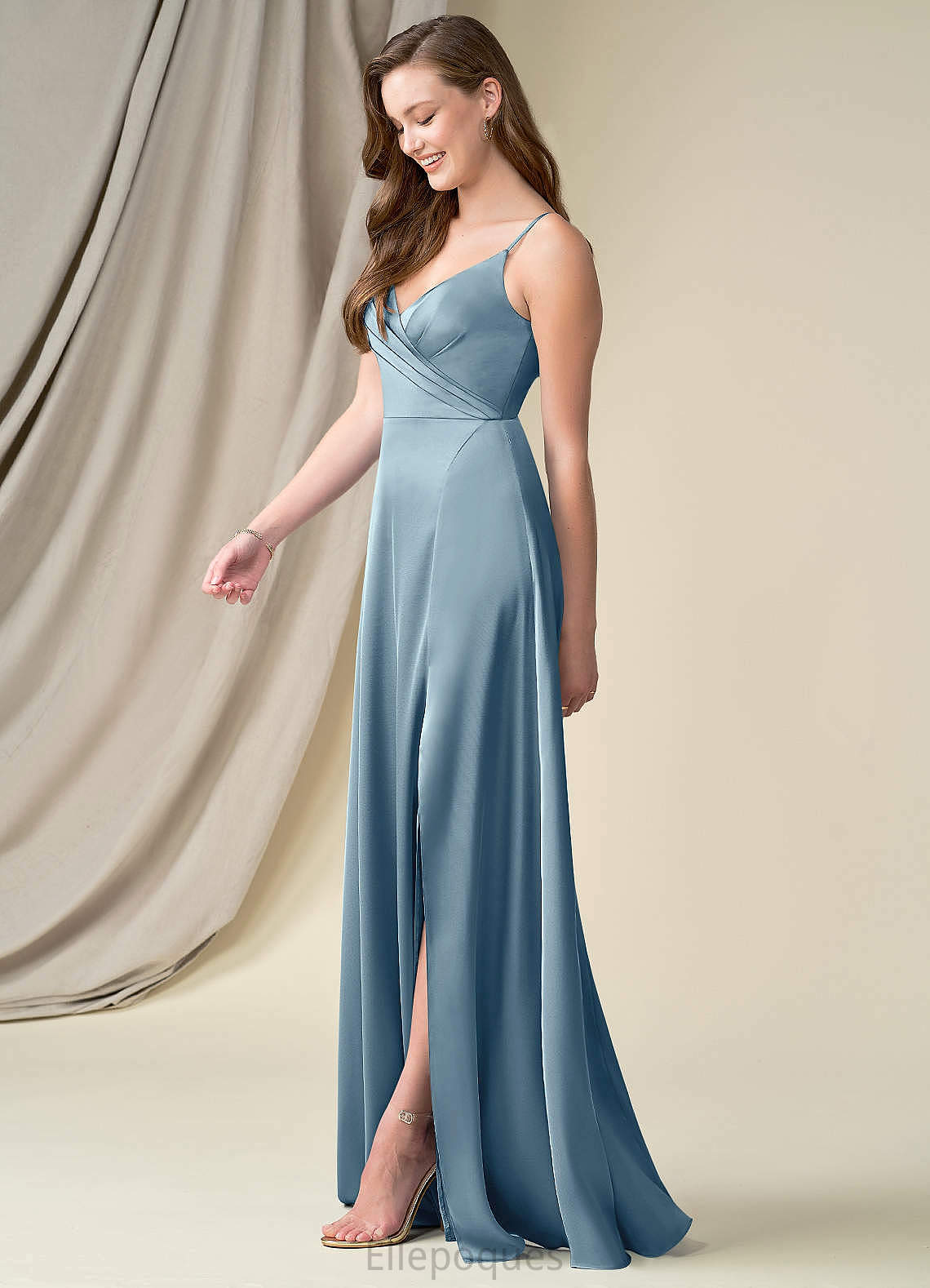 Jazlynn Trumpet/Mermaid Sleeveless Natural Waist Scoop Floor Length Bridesmaid Dresses