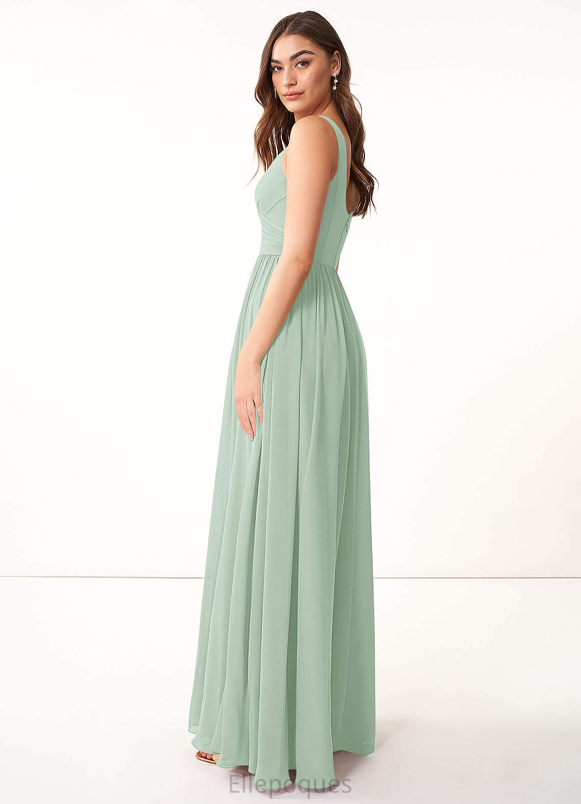 Pam Sleeveless One Shoulder Natural Waist Spandex Floor Length Trumpet/Mermaid Bridesmaid Dresses