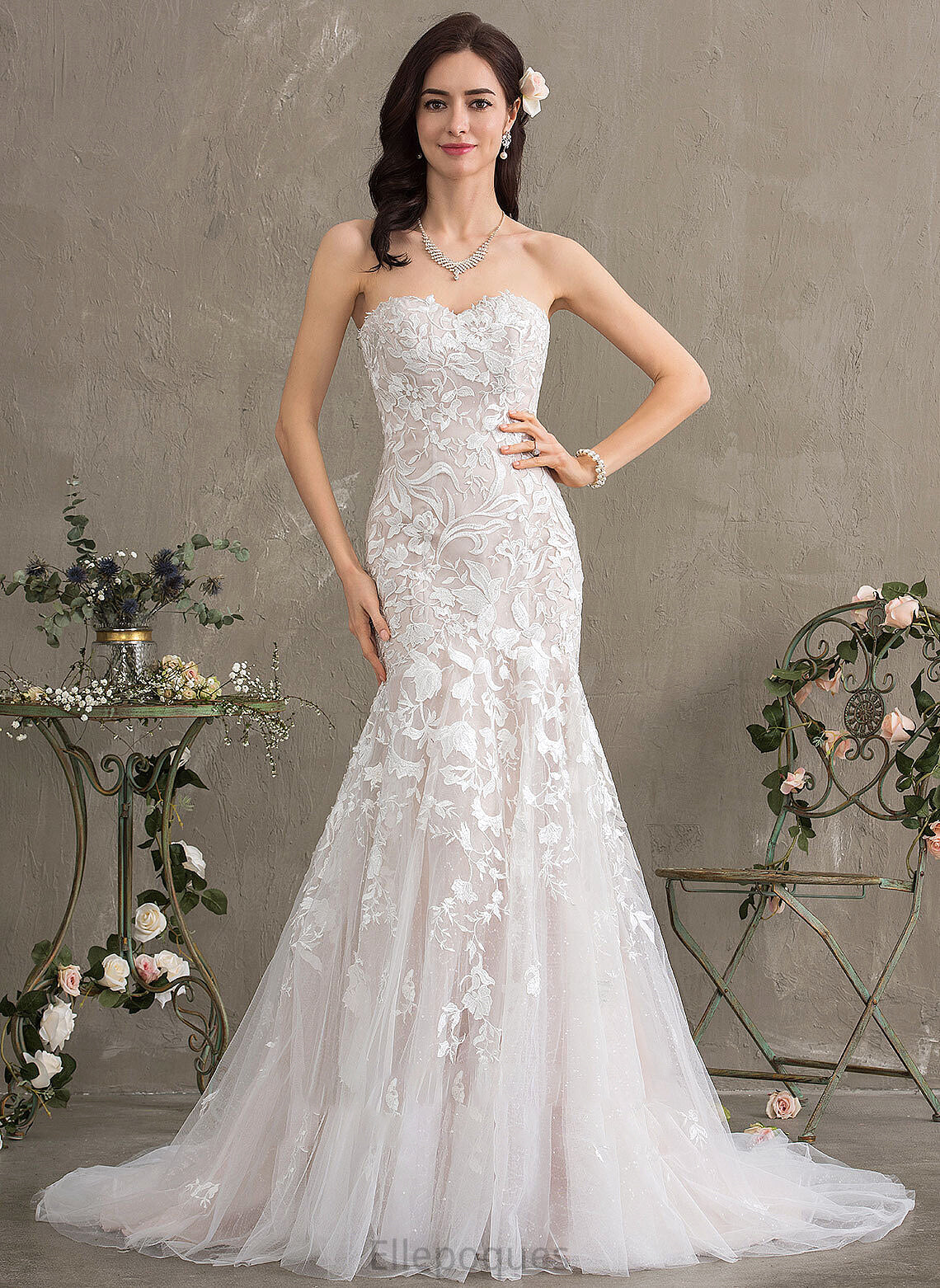 Lace Dress Wedding Audrina Wedding Dresses Train Court Tulle Sweetheart Trumpet/Mermaid