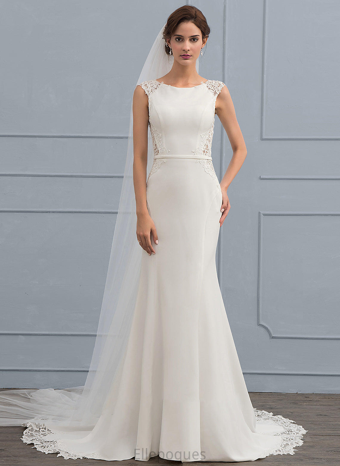 Dress Crepe Trumpet/Mermaid Court Stretch Wedding Train Zoe Wedding Dresses